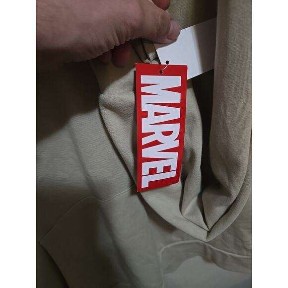 Men's Marvel Hoodie Sweatshirt Size XL Light Beige NEW - Picture 6 of 14